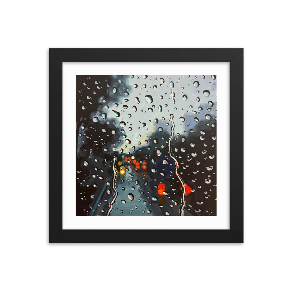 Rainy Drive Framed Print