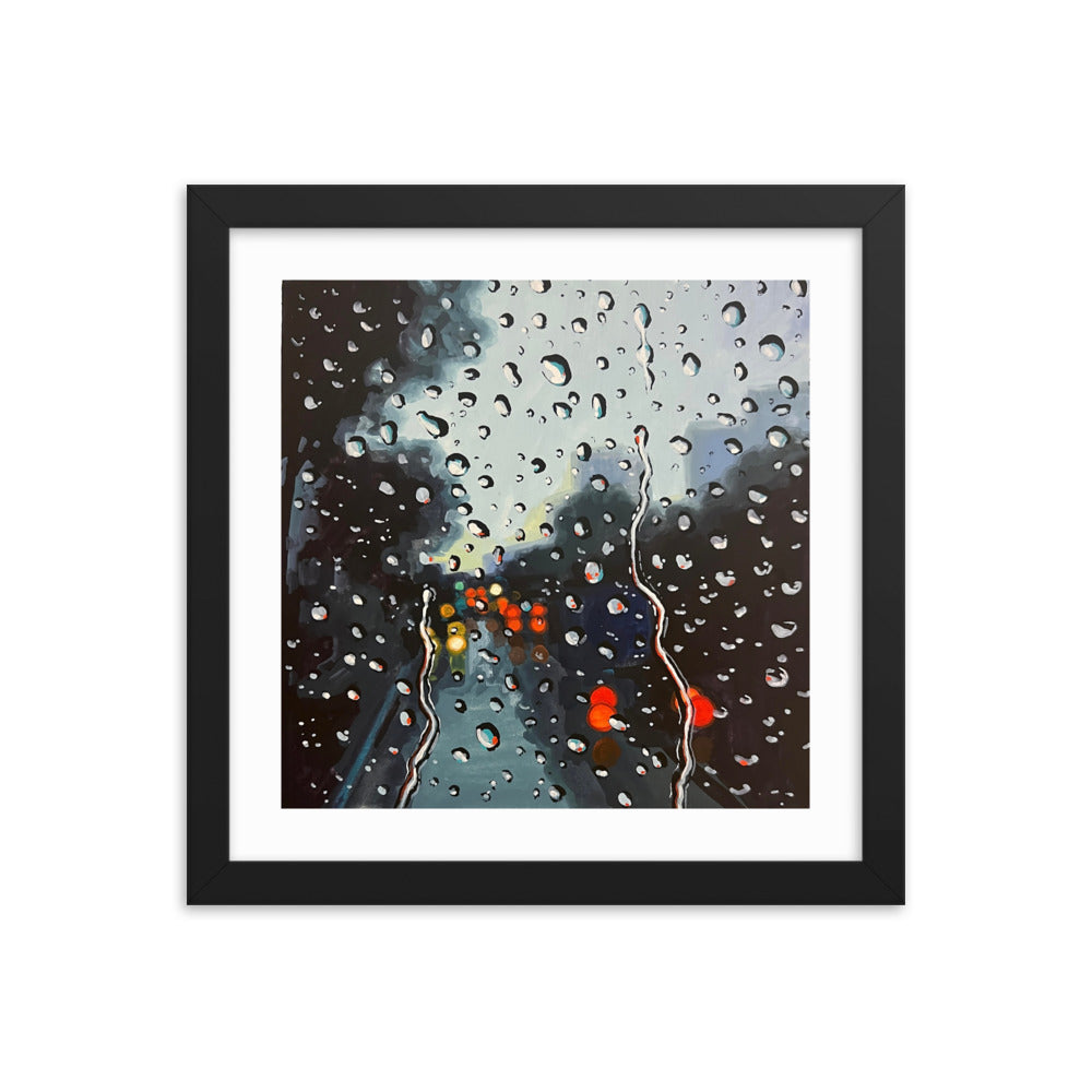 Rainy Drive Framed Print