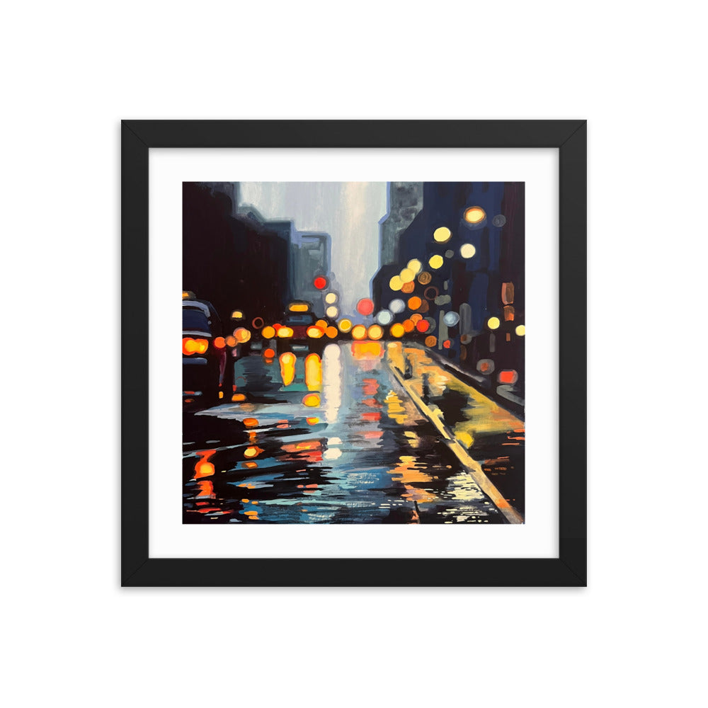 Urban Rain Framed Print