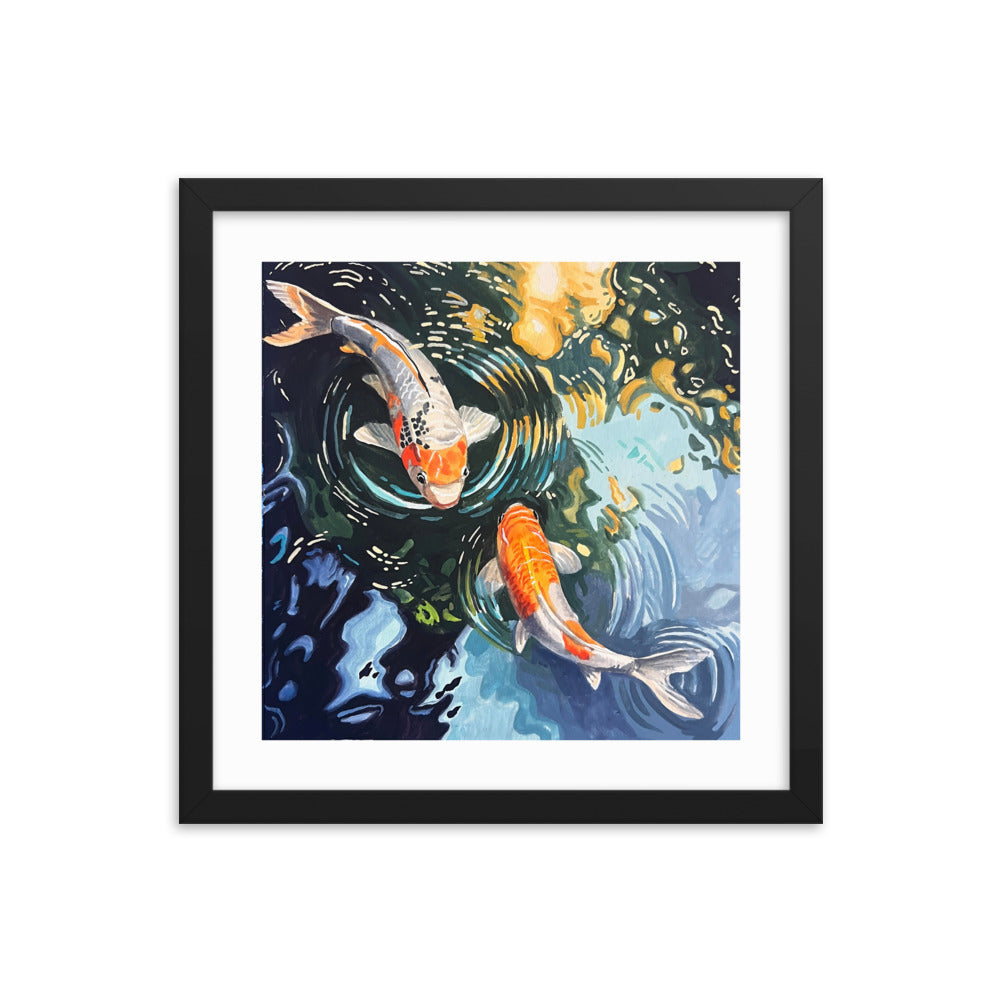 Dancing Koi Framed Print