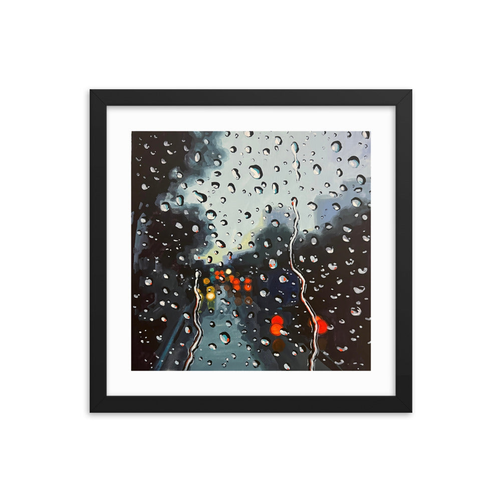 Rainy Drive Framed Print