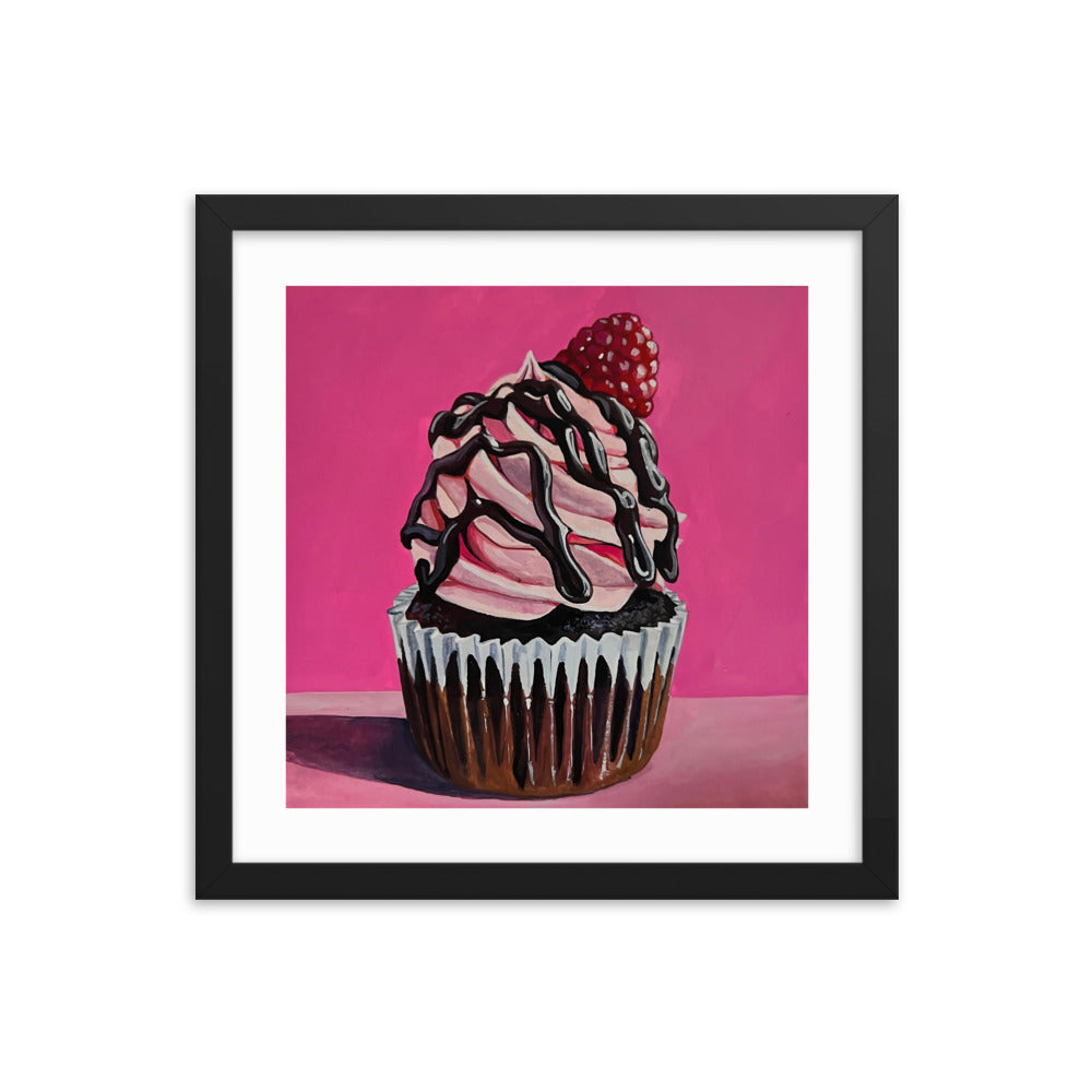 Raspberry Cupcake Framed Print