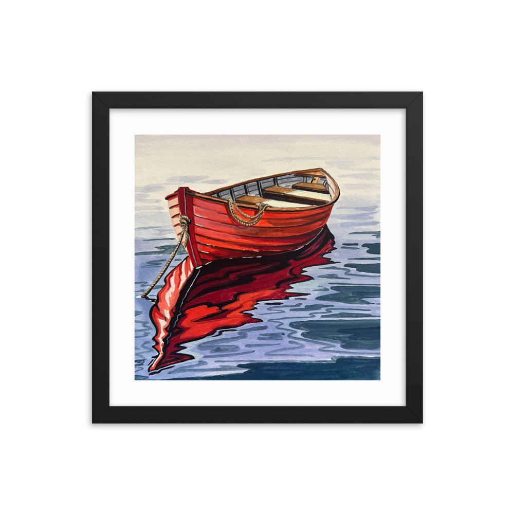 Red Boat Framed Print