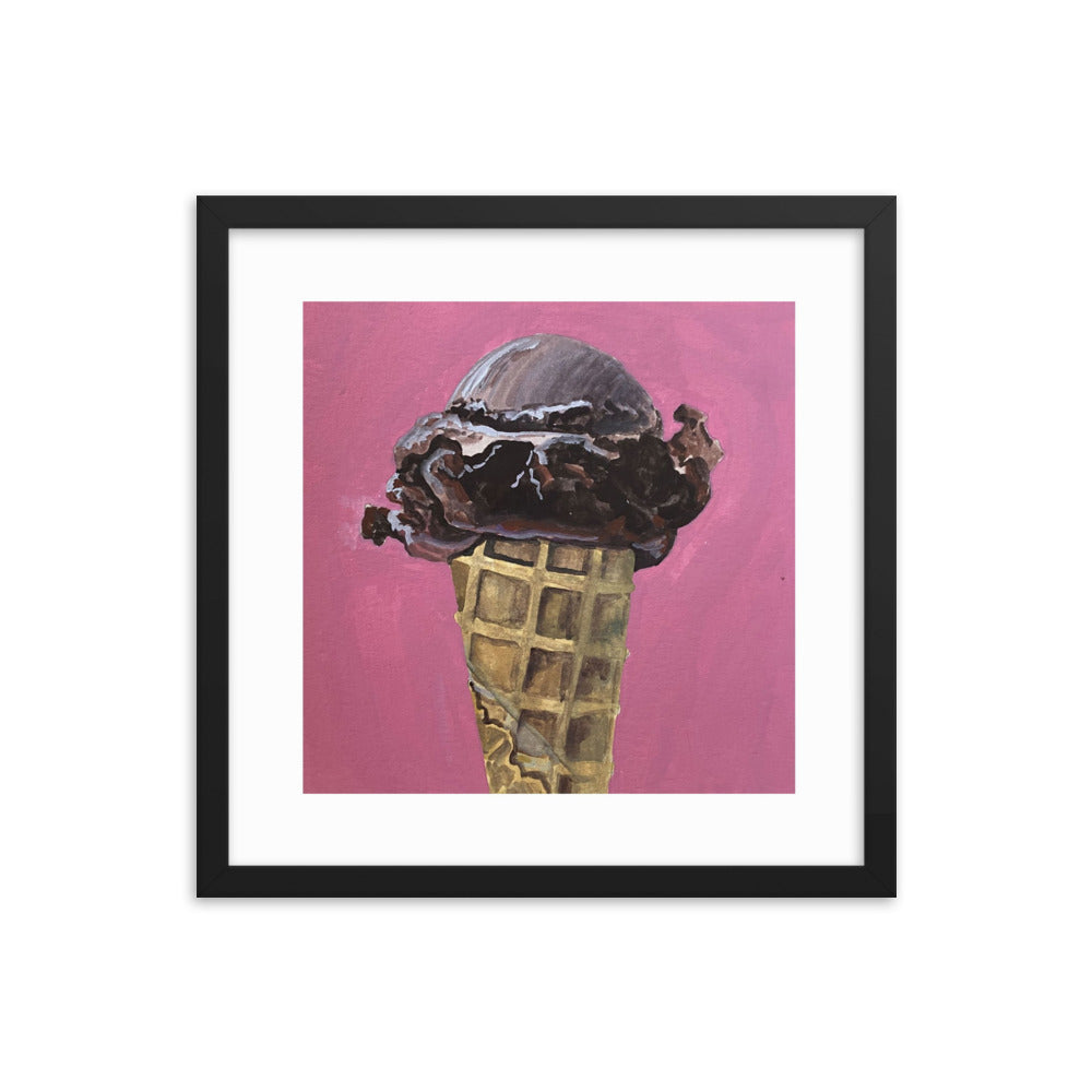 Chocolate Ice Cream Framed Print