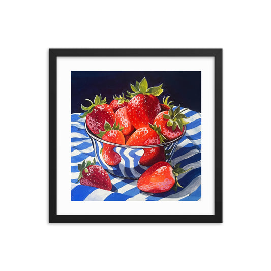 Bowl of Strawberries Framed Print