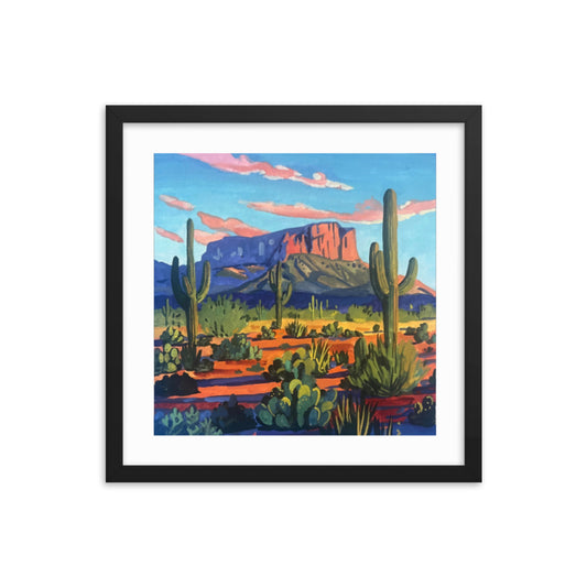 Cactus Landscape Framed Print