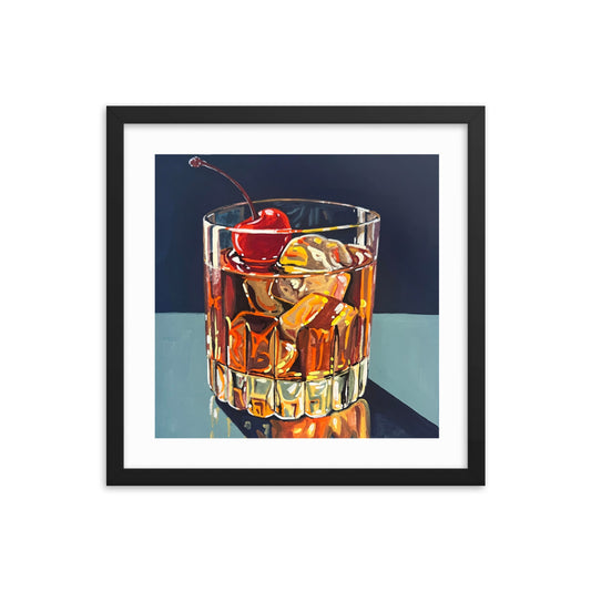 Cocktail with Cherry Framed Print