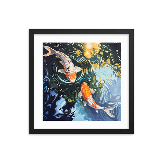 Dancing Koi Framed Print