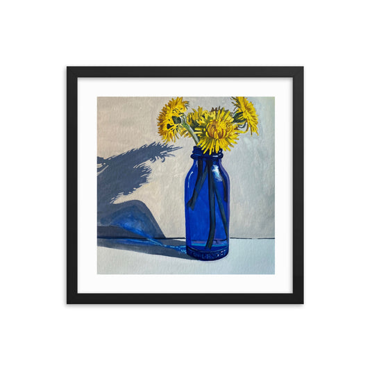 Dandelions in Vase Framed Print