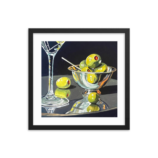 Martini Olives Framed Print