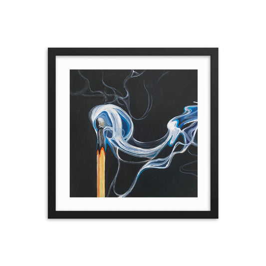 Match with Smoke Framed Print