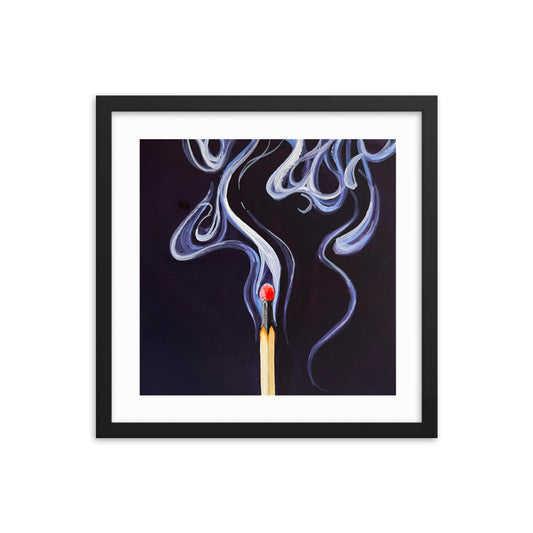 Match with Smoke Framed Print