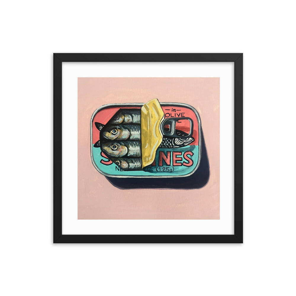 Sardines on Pink Framed Print