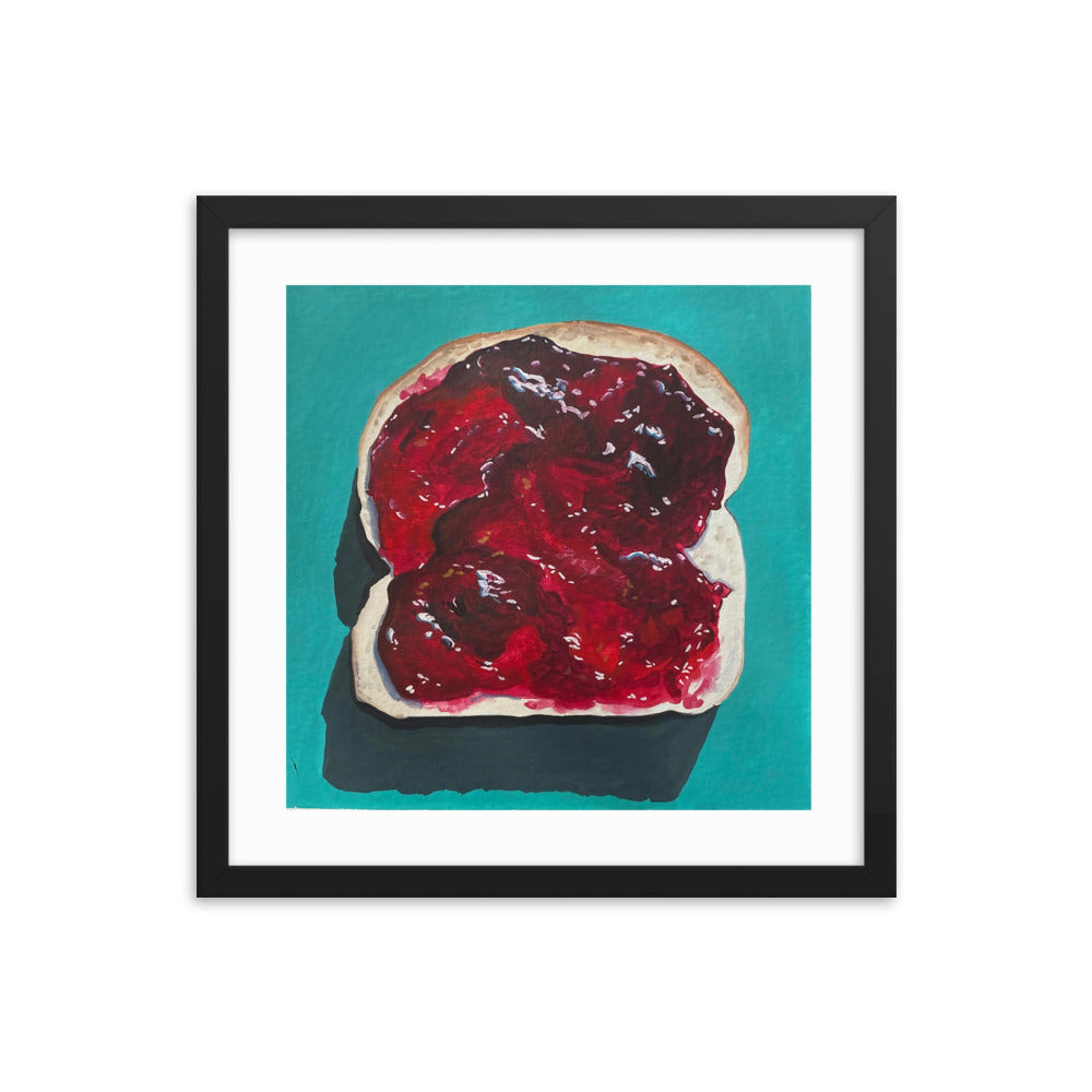 Toast with Jam Framed Print