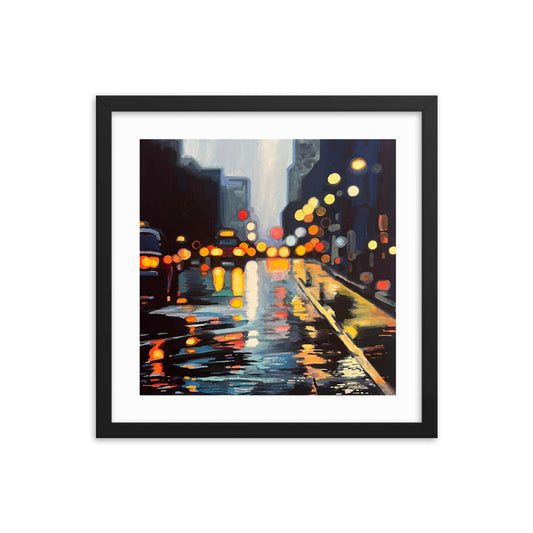 Urban Rain Framed Print