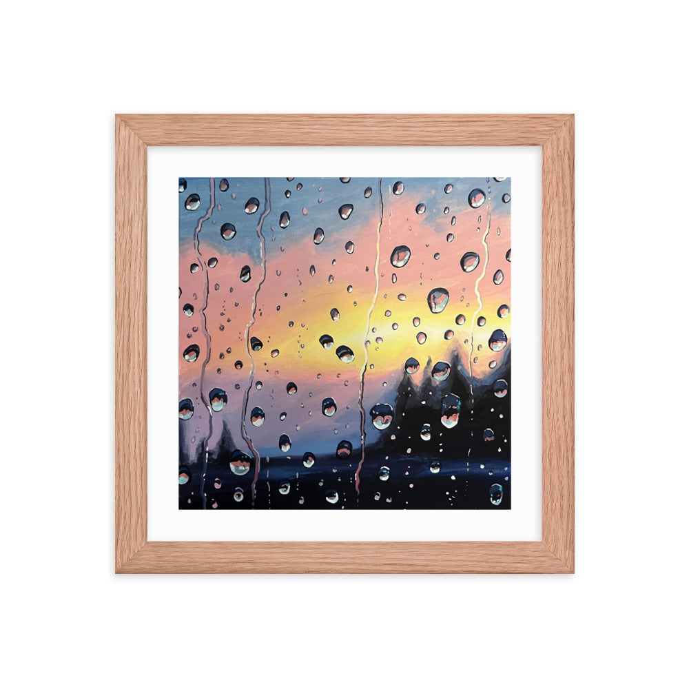 Twilight Raindrops Framed Print