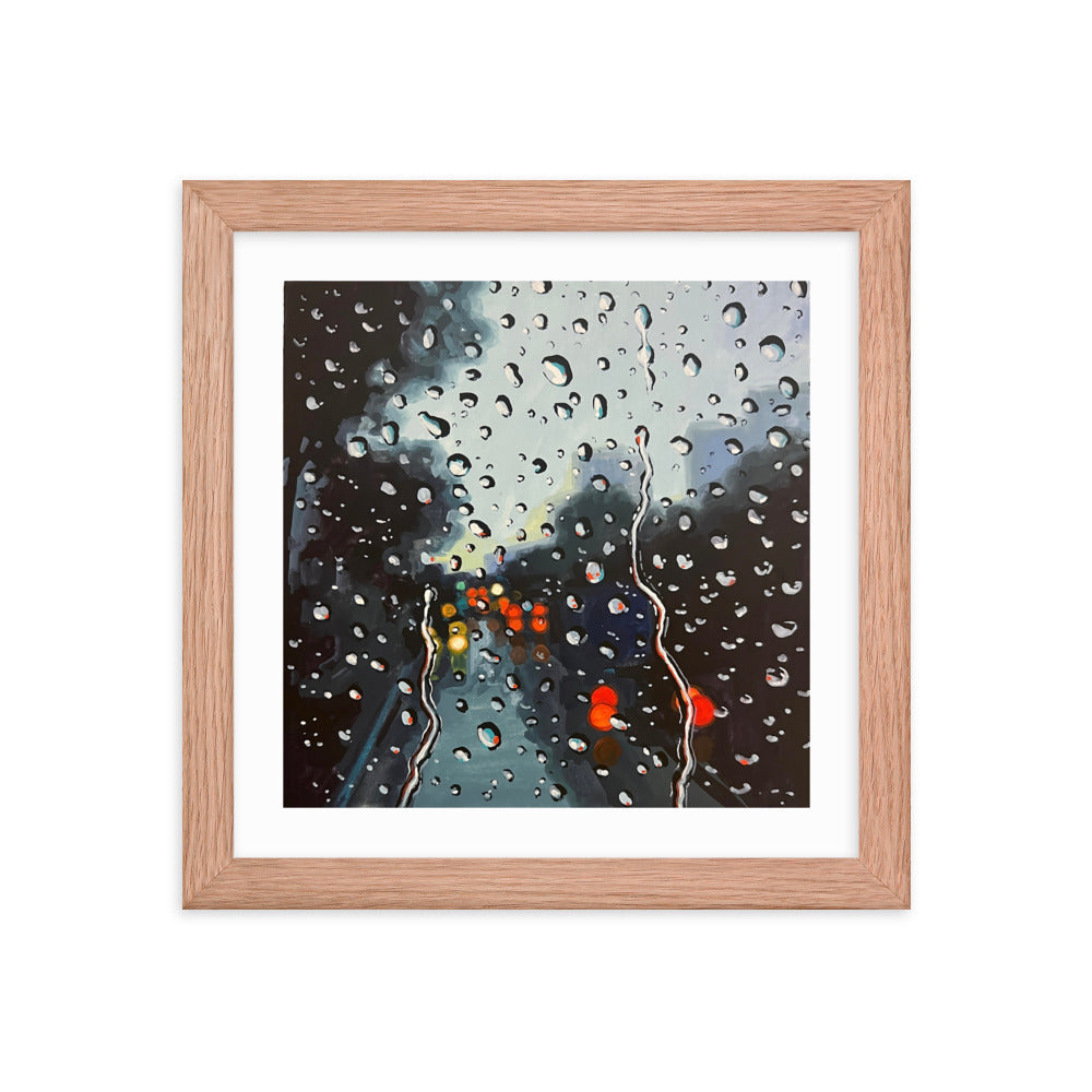 Rainy Drive Framed Print