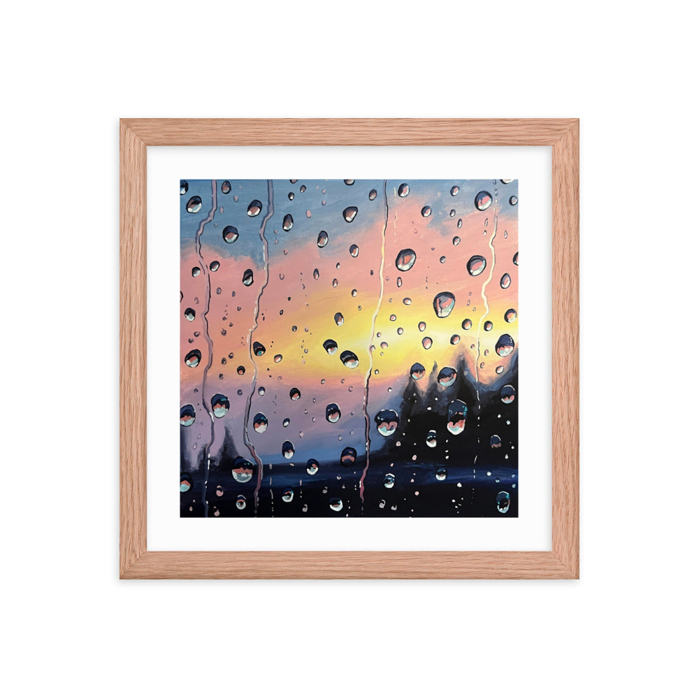 Twilight Raindrops Framed Print