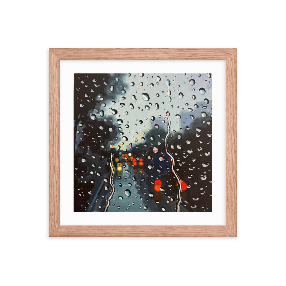 Rainy Drive Framed Print