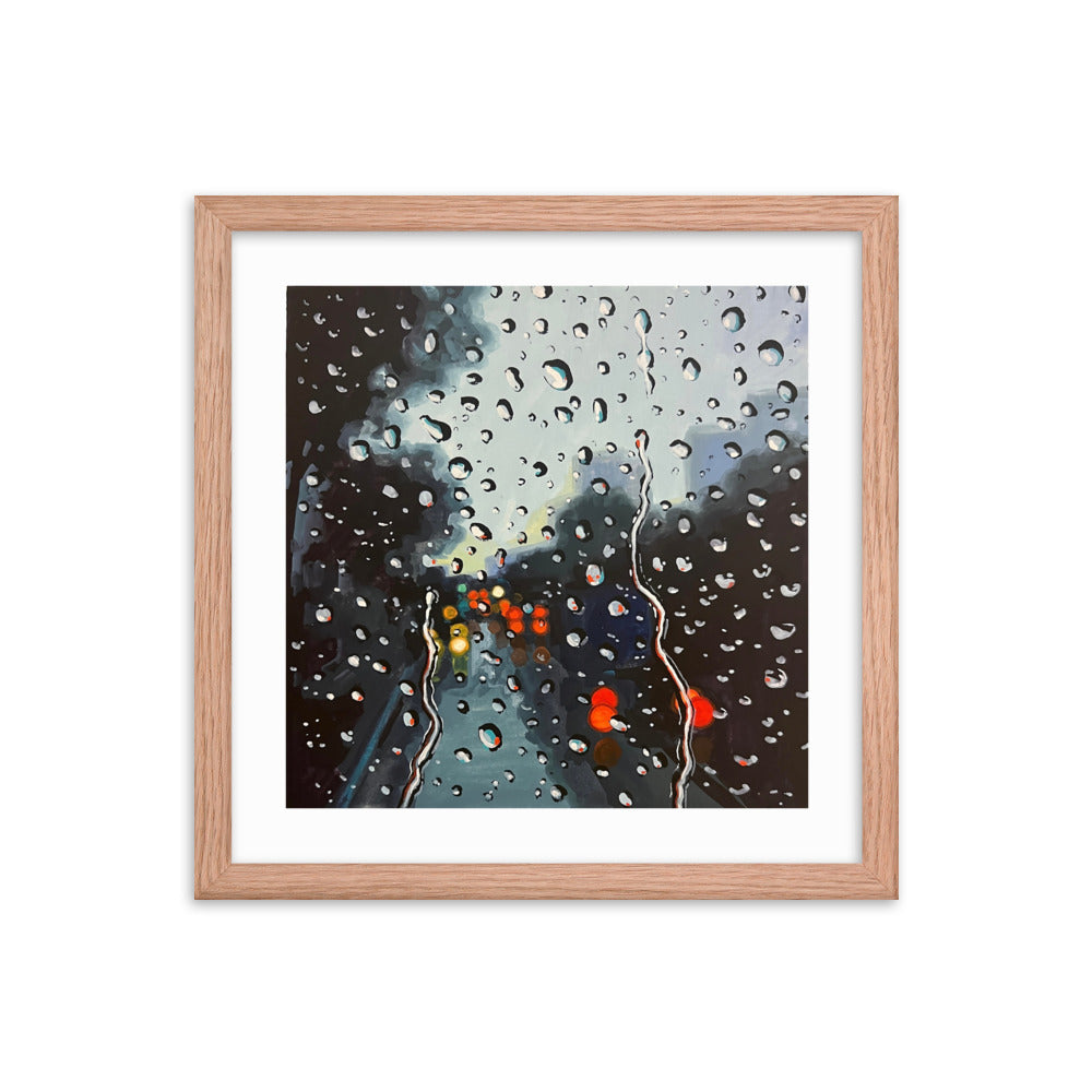 Rainy Drive Framed Print