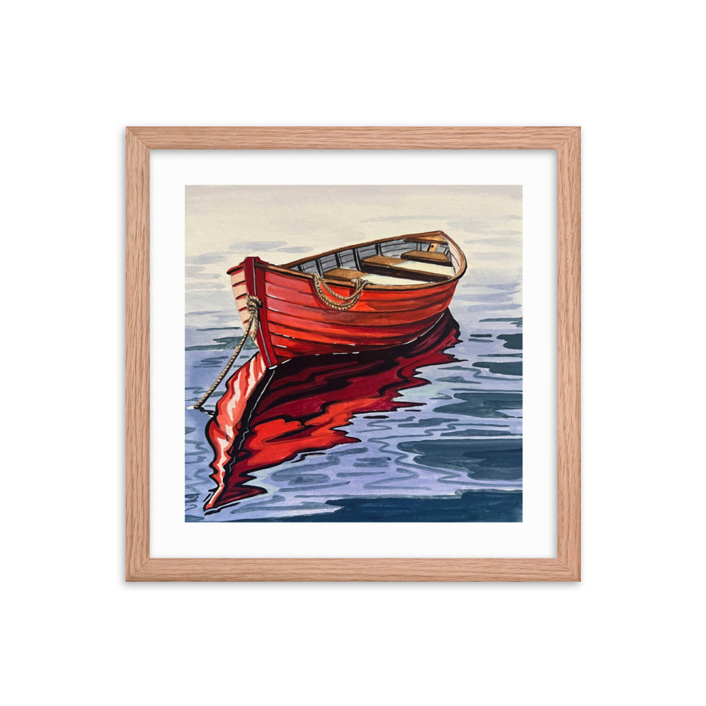 Red Boat Framed Print