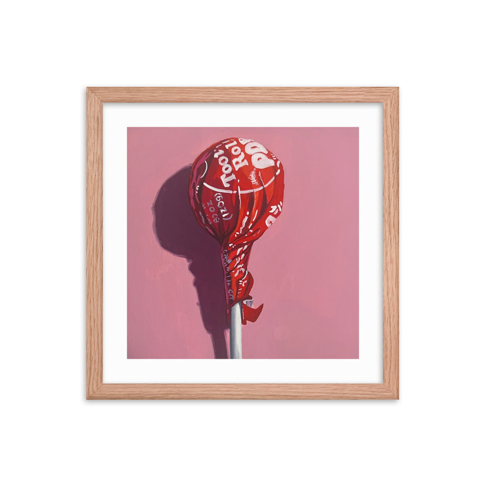 Red Tootsie Pop Framed Print