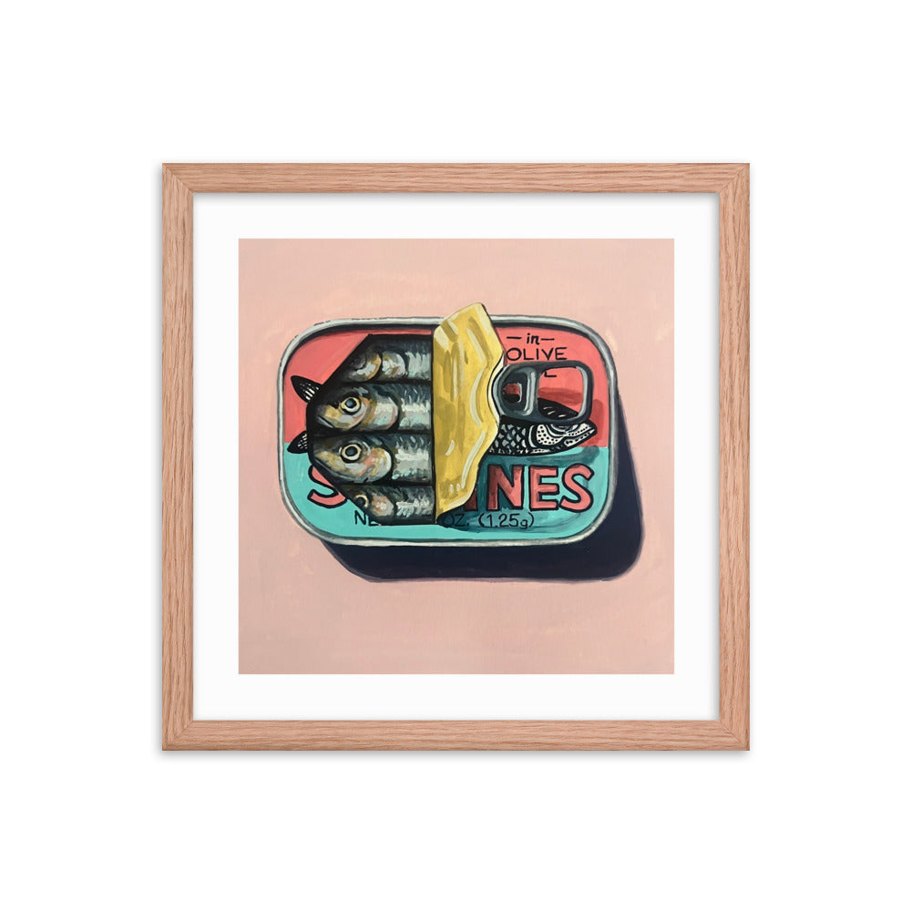 Sardines on Pink Framed Print