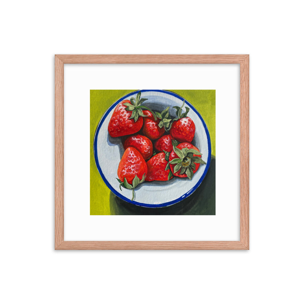 Bowl of Strawberries Framed Print