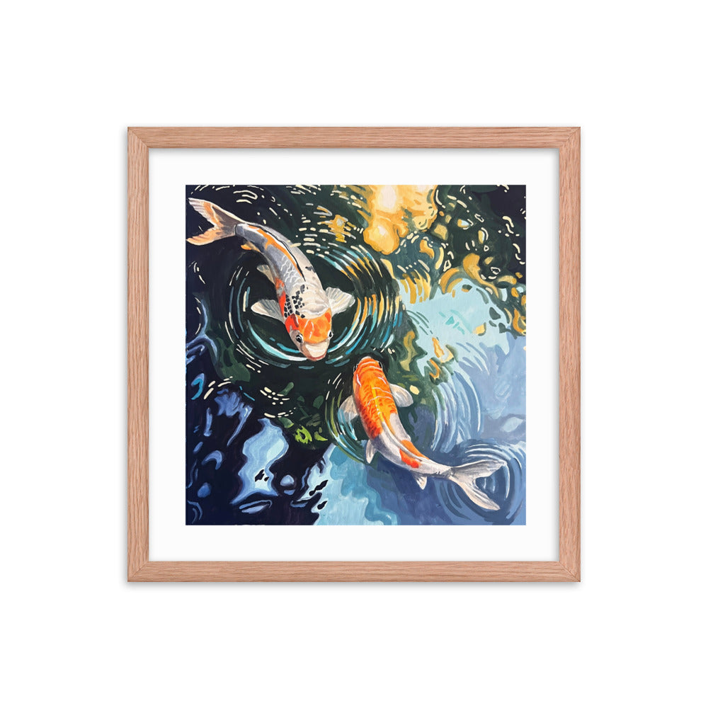 Dancing Koi Framed Print