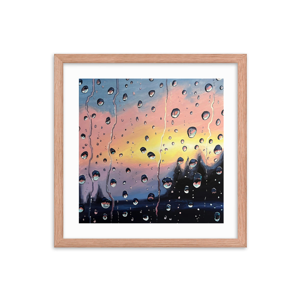 Twilight Raindrops Framed Print