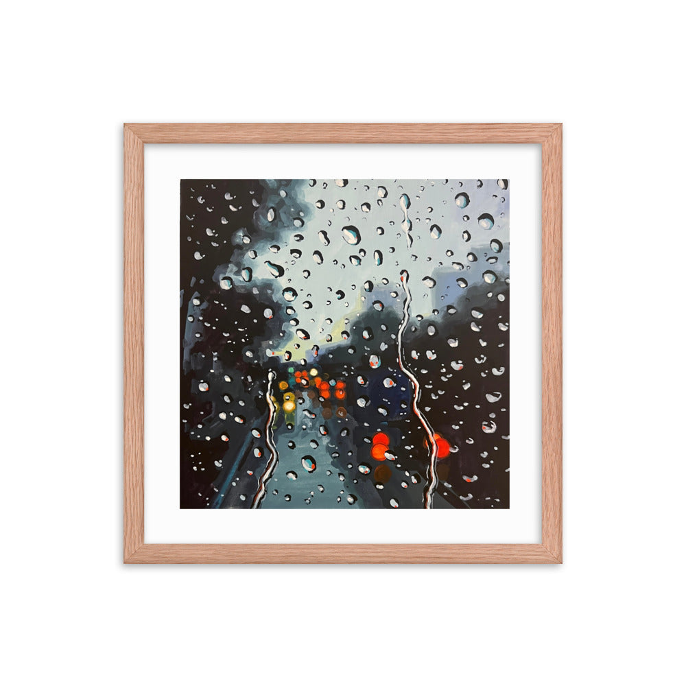 Rainy Drive Framed Print