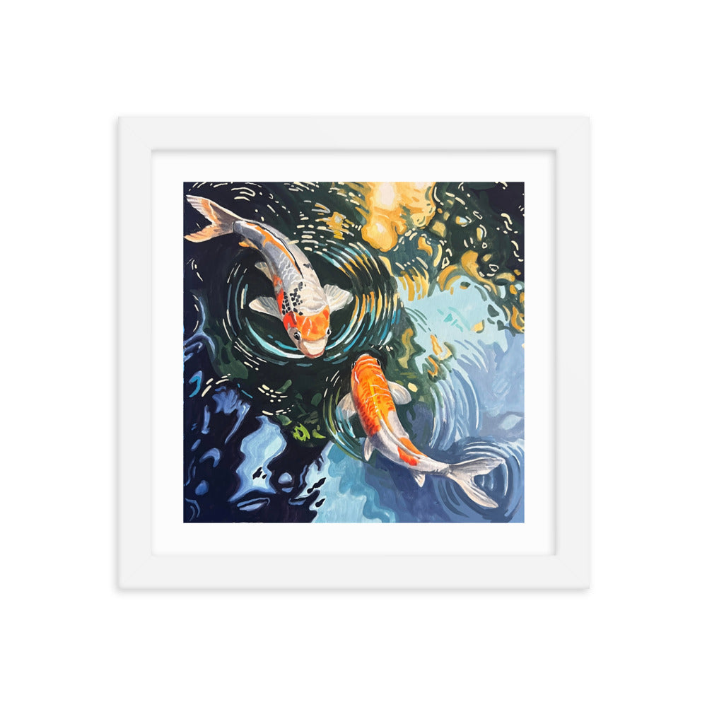 Dancing Koi Framed Print