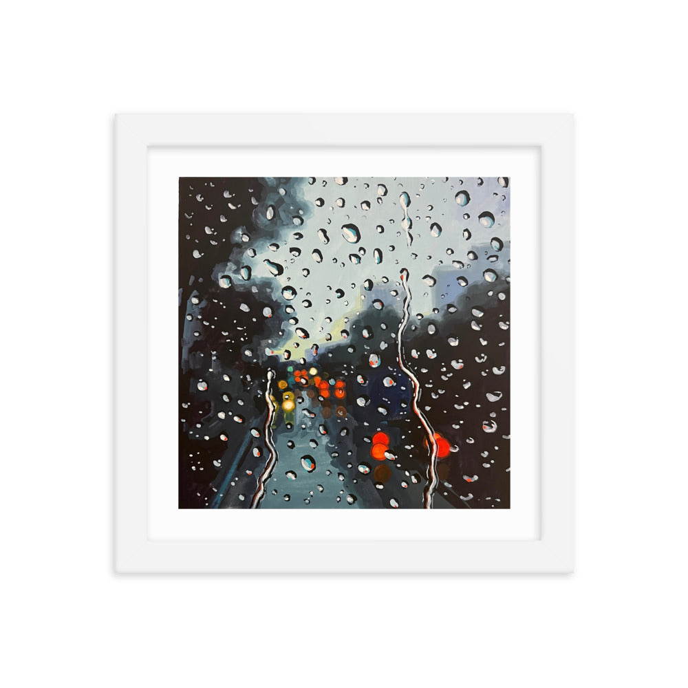 Rainy Drive Framed Print