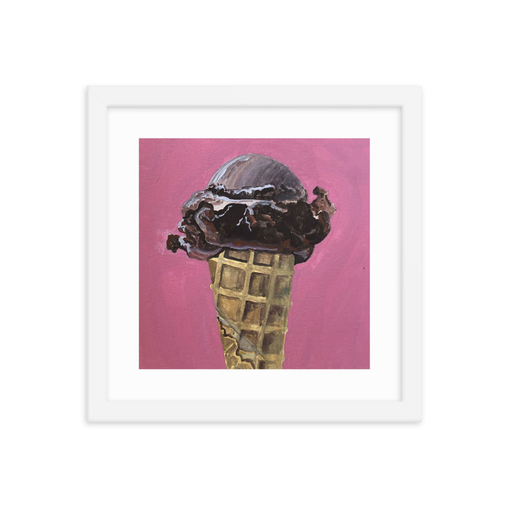 Chocolate Ice Cream Framed Print