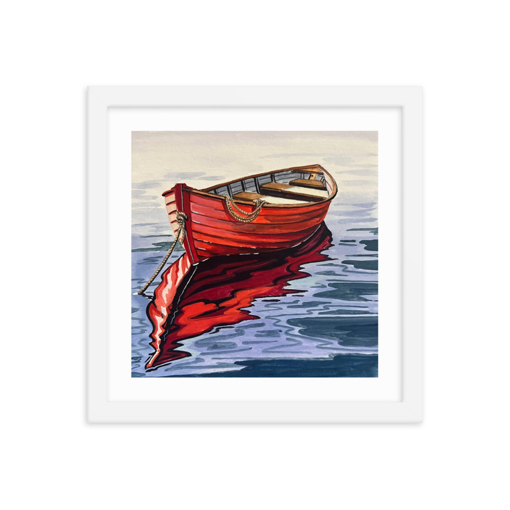 Red Boat Framed Print