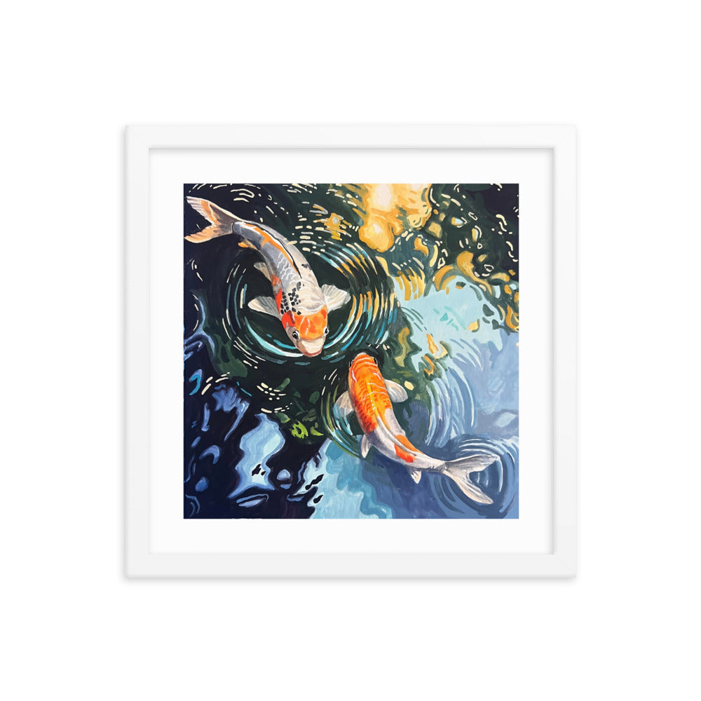 Dancing Koi Framed Print