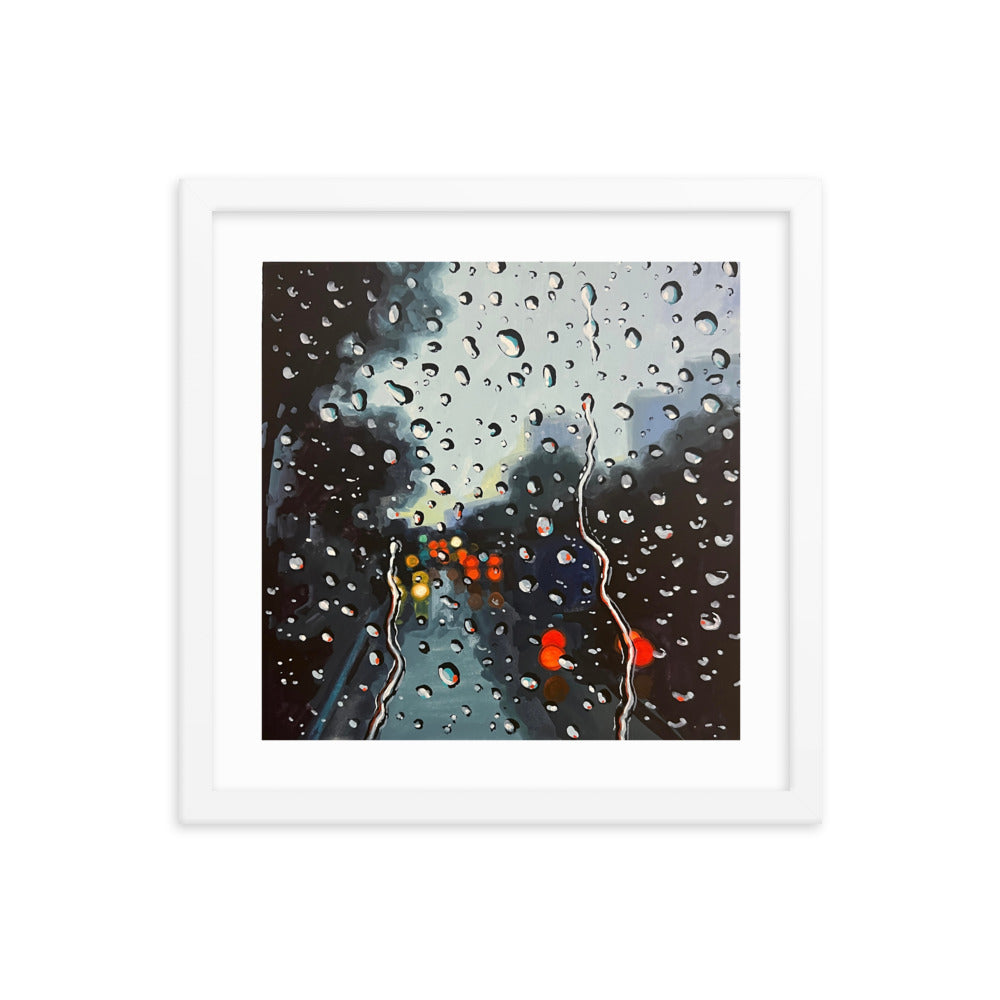 Rainy Drive Framed Print