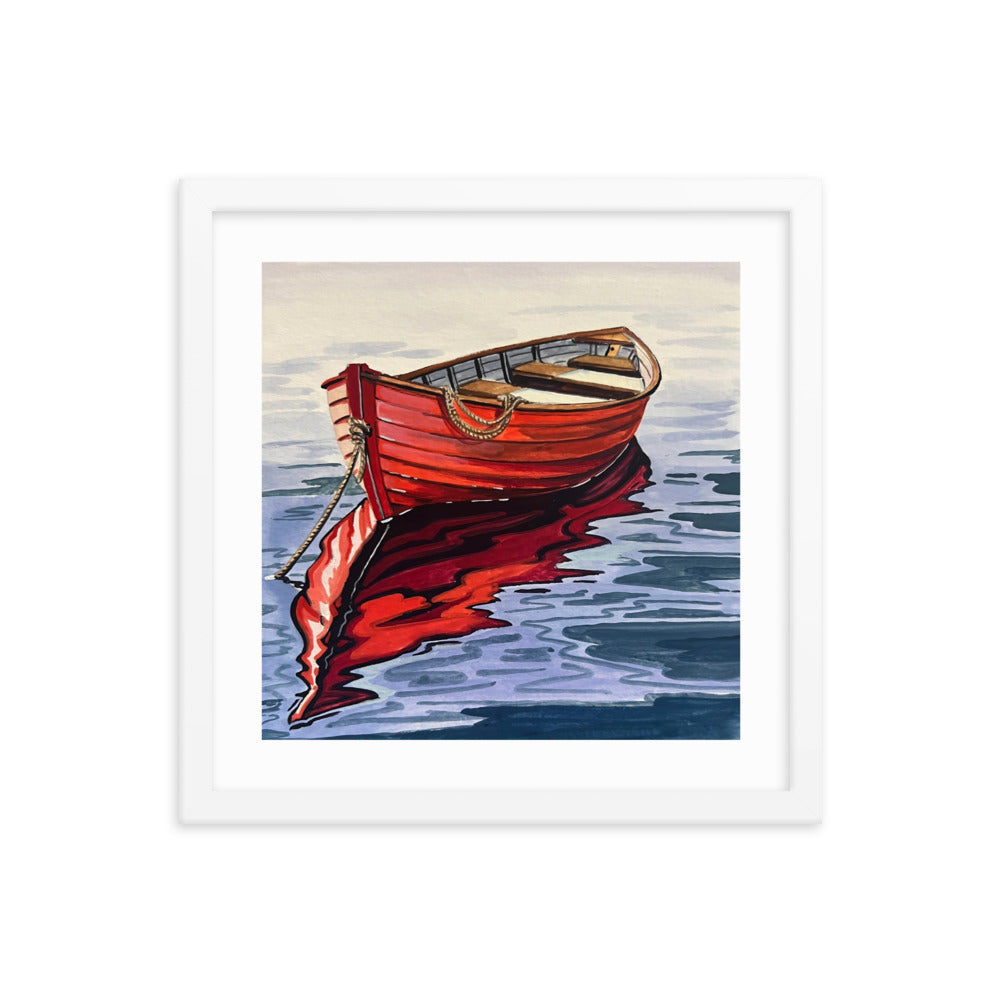 Red Boat Framed Print