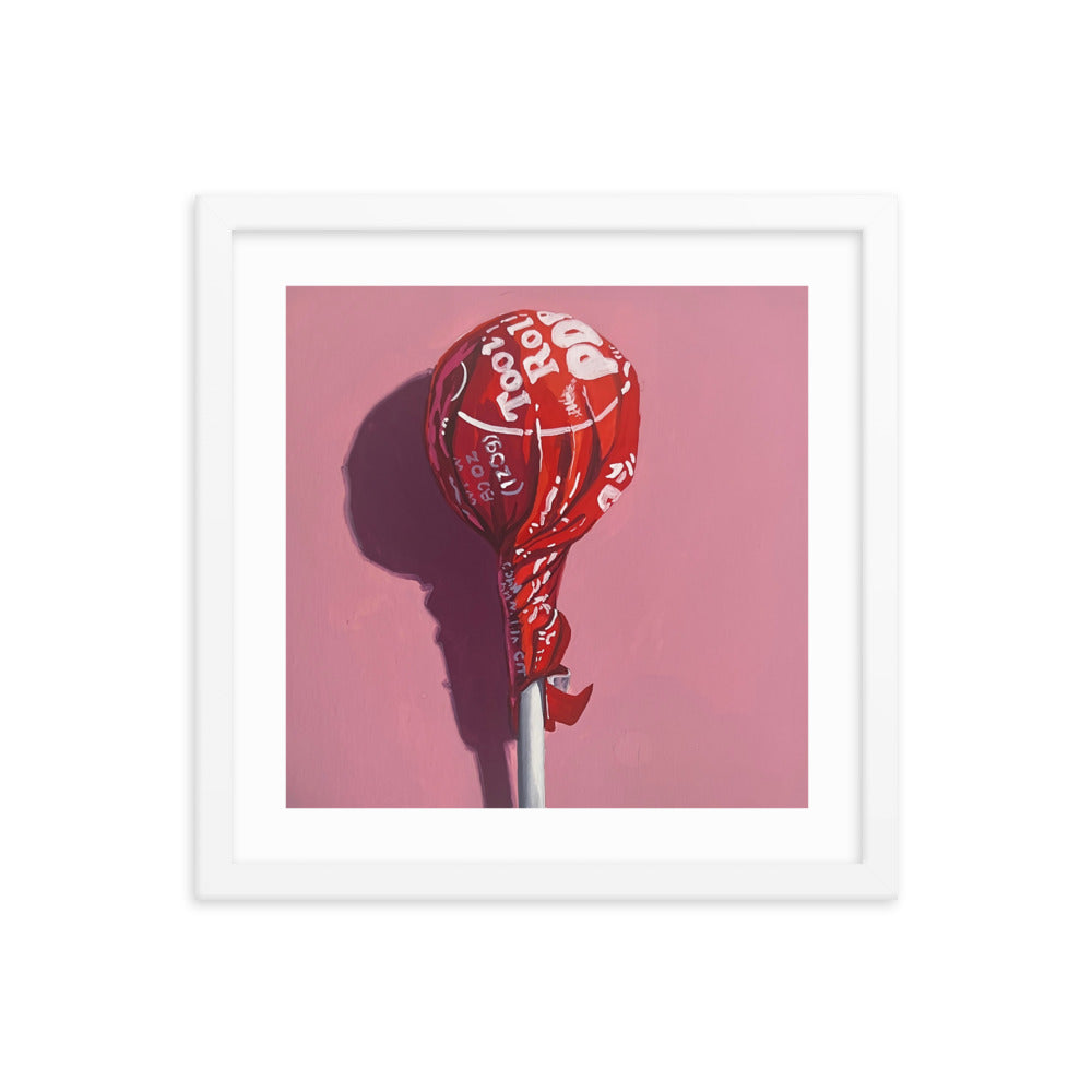 Red Tootsie Pop Framed Print