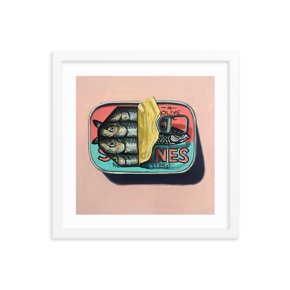 Sardines on Pink Framed Print