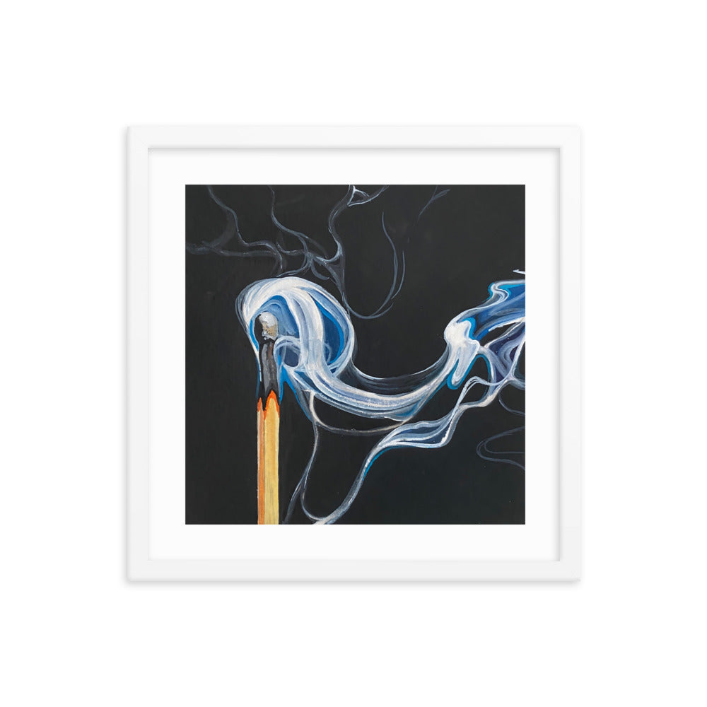 Match with Smoke Framed Print