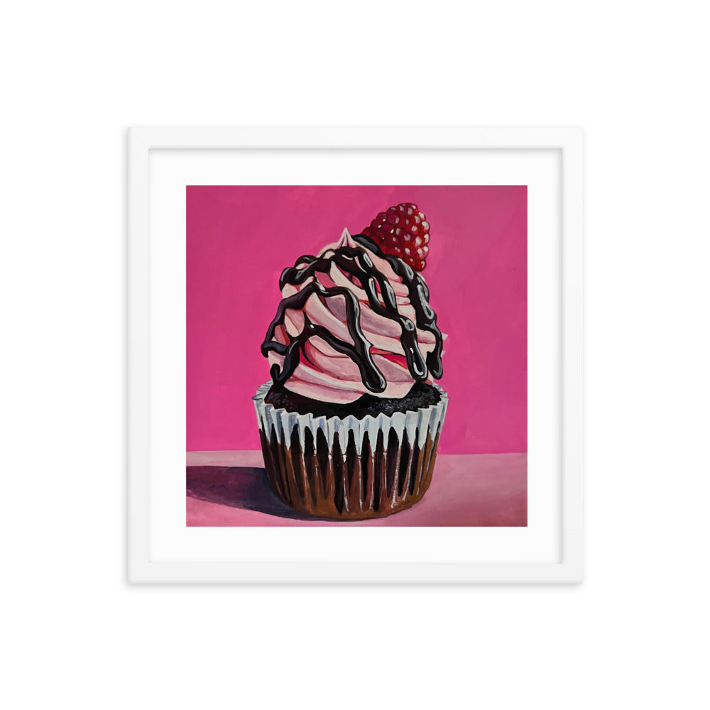 Raspberry Cupcake Framed Print