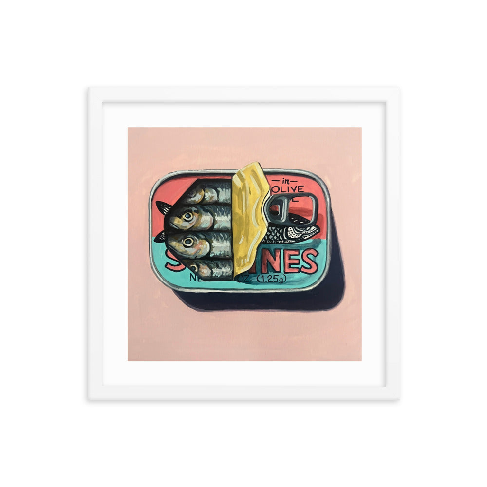 Sardines on Pink Framed Print