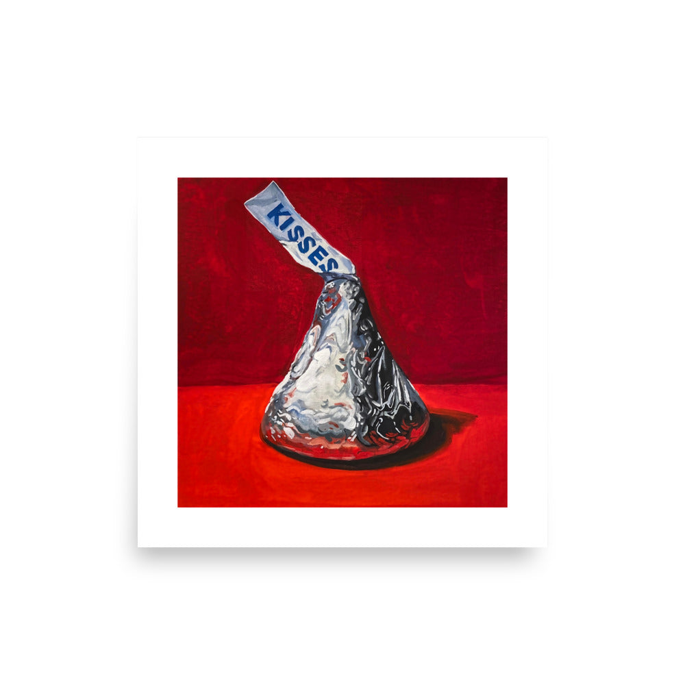 Hershey Kiss on Red Print