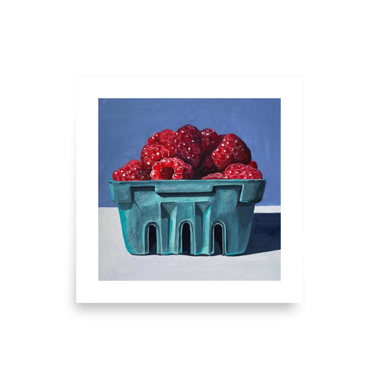 Basket of Raspberries Print