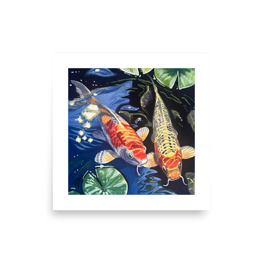 Koi and Lilies Print