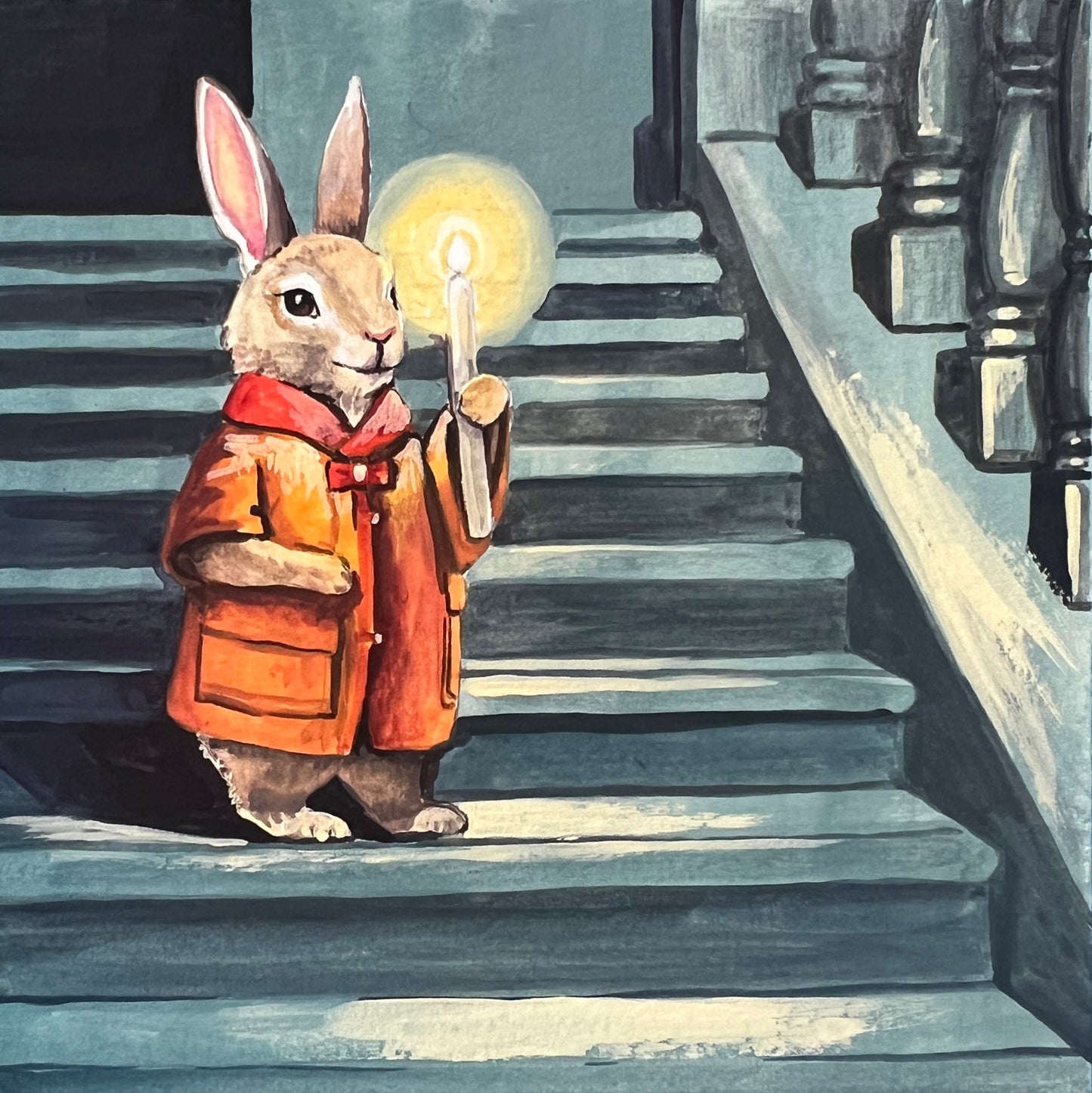 Bunny by Candlelight Original Illustration