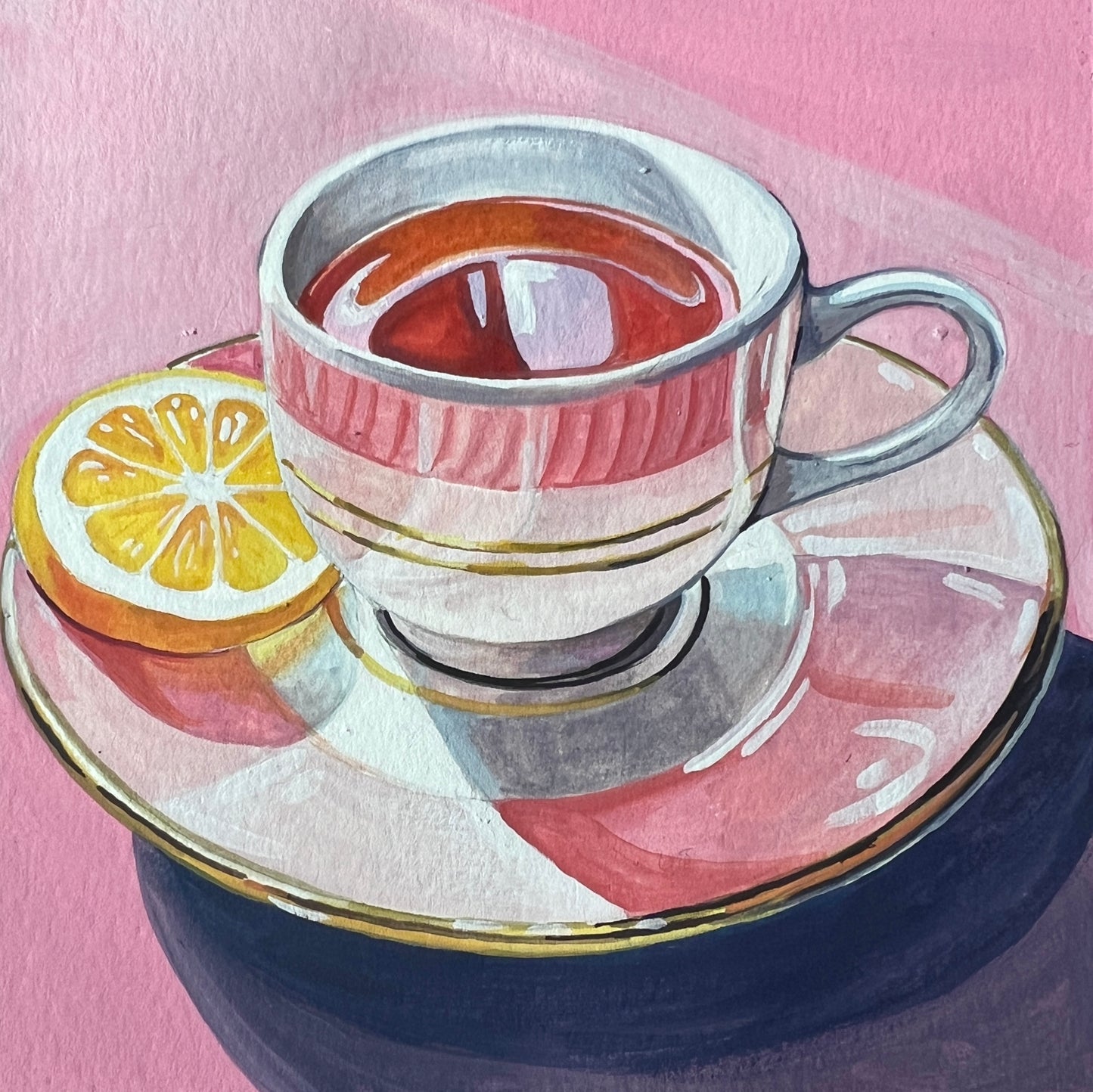 Tea with Lemon on Pink