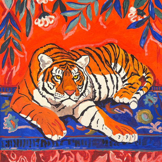 Lounging Tiger Illustration