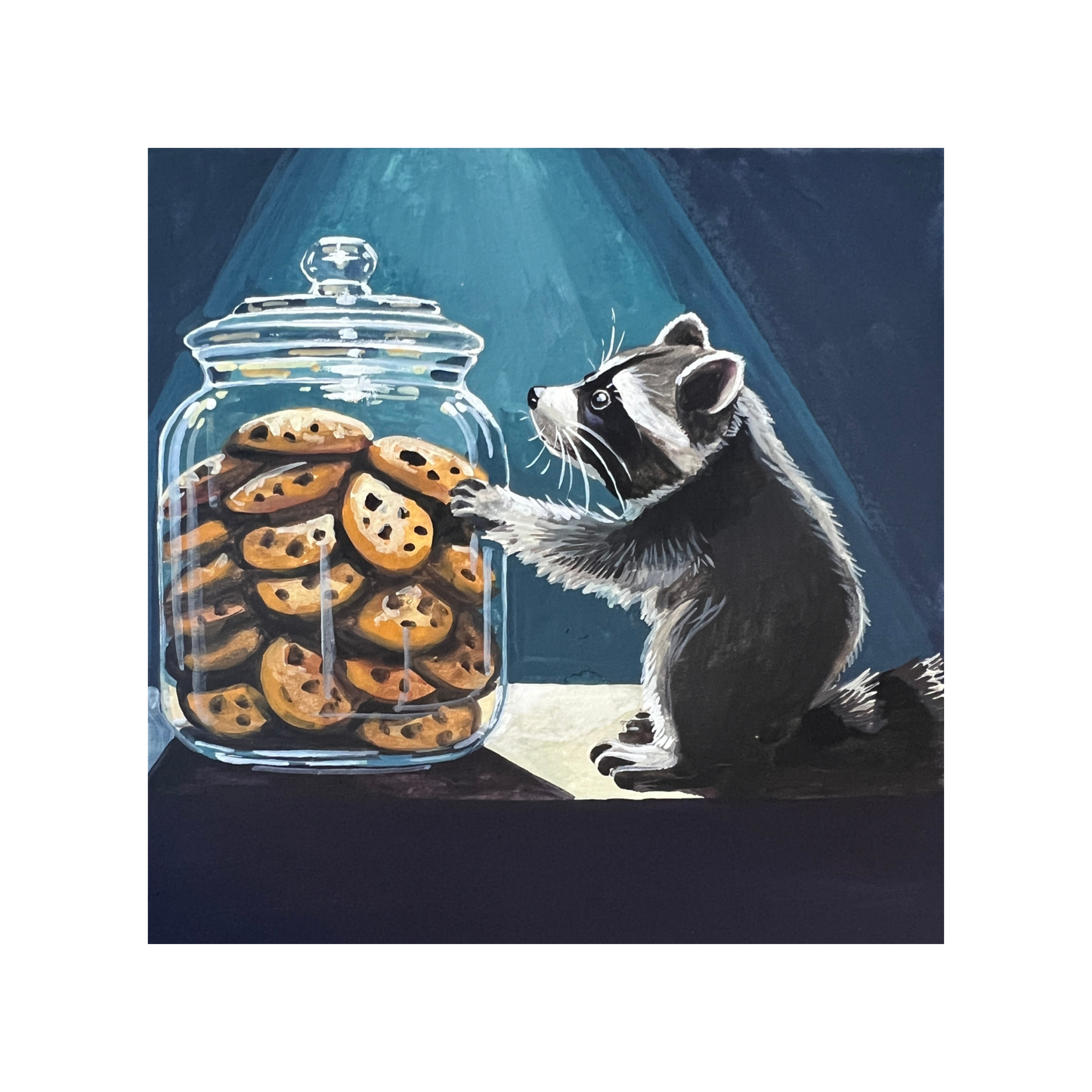 Raccoon with a Cookie Jar Print
